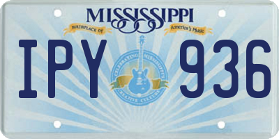 MS license plate IPY936