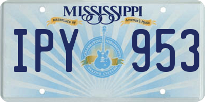 MS license plate IPY953