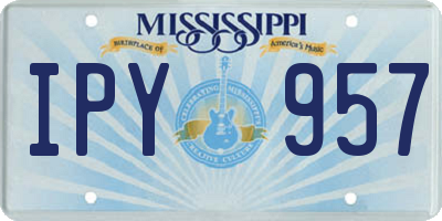 MS license plate IPY957