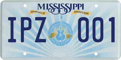 MS license plate IPZ001