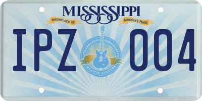MS license plate IPZ004
