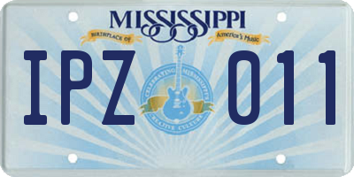 MS license plate IPZ011