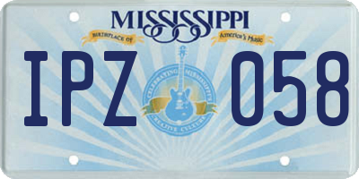 MS license plate IPZ058