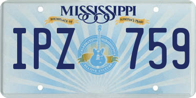 MS license plate IPZ759