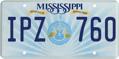 MS license plate IPZ760