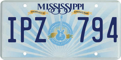 MS license plate IPZ794
