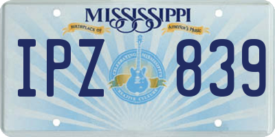 MS license plate IPZ839