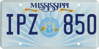 MS license plate IPZ850
