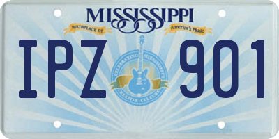 MS license plate IPZ901