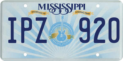 MS license plate IPZ920