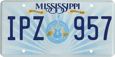 MS license plate IPZ957