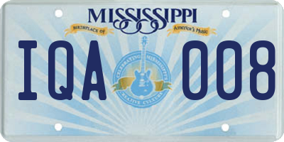 MS license plate IQA008