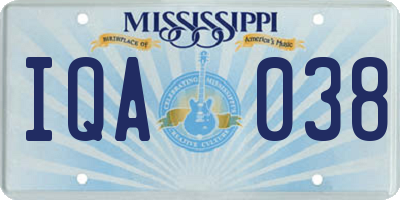 MS license plate IQA038