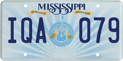 MS license plate IQA079