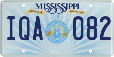 MS license plate IQA082