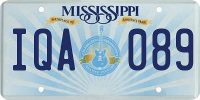 MS license plate IQA089