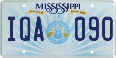 MS license plate IQA090