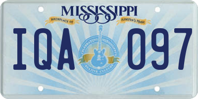 MS license plate IQA097