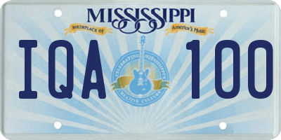 MS license plate IQA100