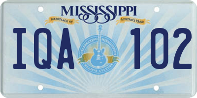 MS license plate IQA102