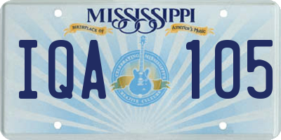 MS license plate IQA105