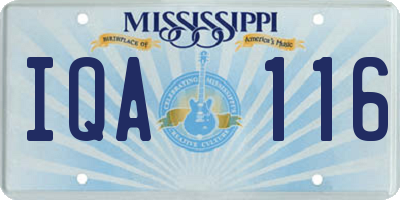 MS license plate IQA116