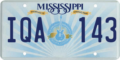 MS license plate IQA143
