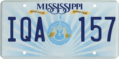 MS license plate IQA157