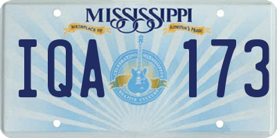 MS license plate IQA173