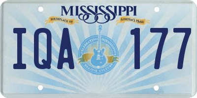 MS license plate IQA177
