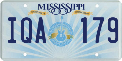 MS license plate IQA179