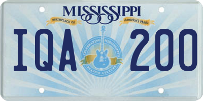 MS license plate IQA200