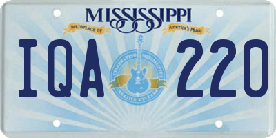 MS license plate IQA220