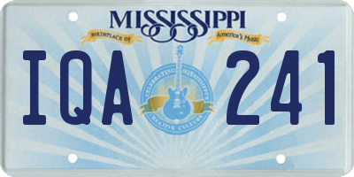 MS license plate IQA241