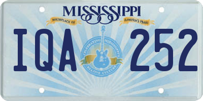MS license plate IQA252
