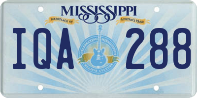 MS license plate IQA288
