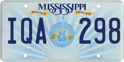 MS license plate IQA298