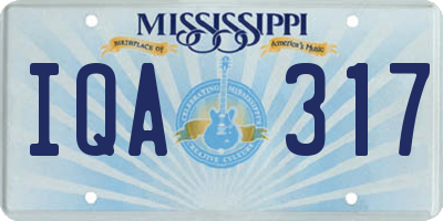 MS license plate IQA317