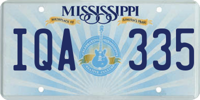 MS license plate IQA335