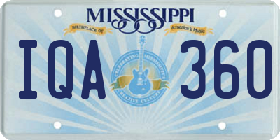 MS license plate IQA360