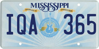 MS license plate IQA365