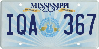 MS license plate IQA367