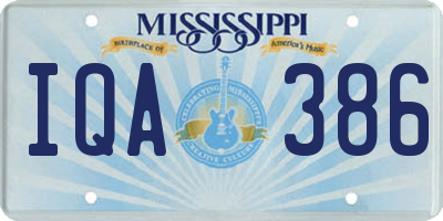 MS license plate IQA386