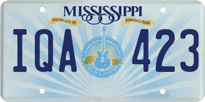 MS license plate IQA423