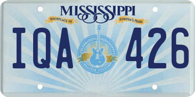 MS license plate IQA426