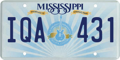 MS license plate IQA431