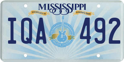 MS license plate IQA492