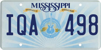 MS license plate IQA498