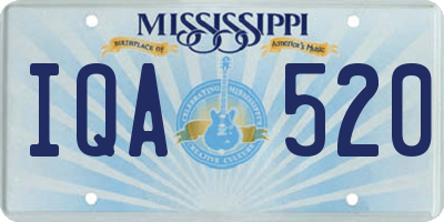 MS license plate IQA520