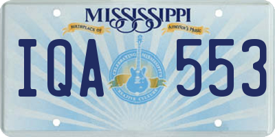 MS license plate IQA553